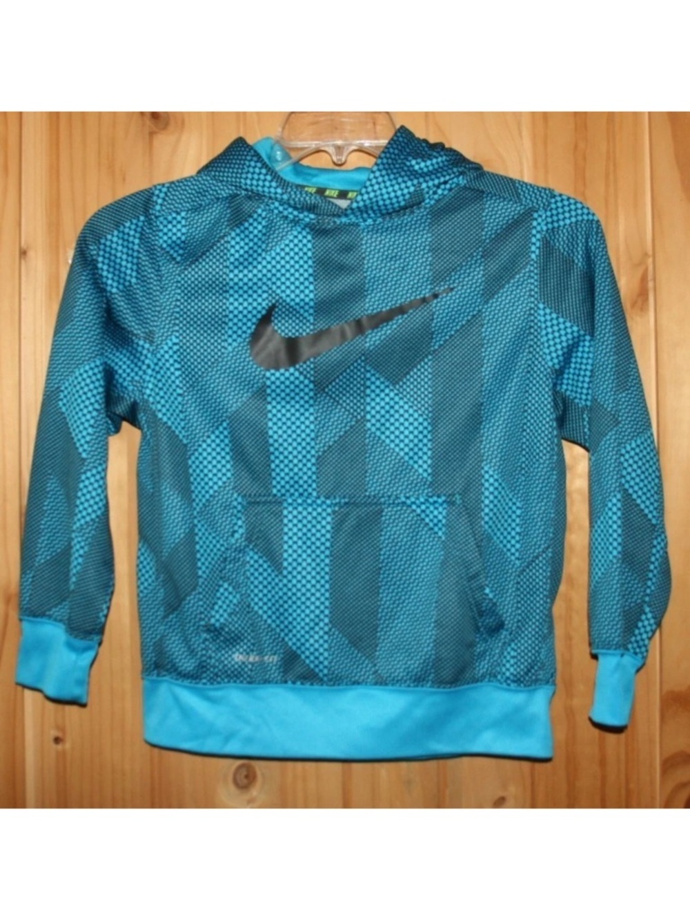 Nike Kids' Blue Geometric Dri-FIT Hoodie size medium